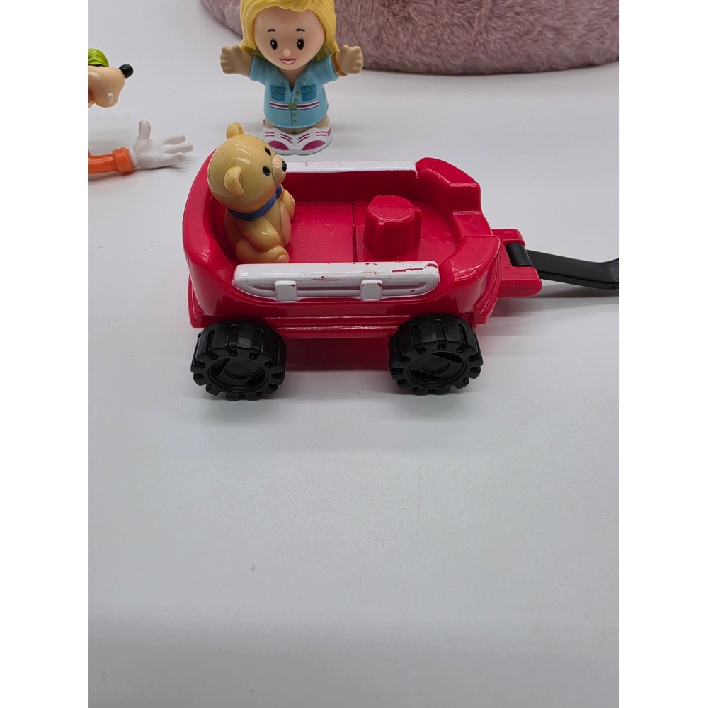 Fisher Price Little People Barbie Figures Vintage Red Pull Wagon 2000s Toy Lot - Picture 14 of 16